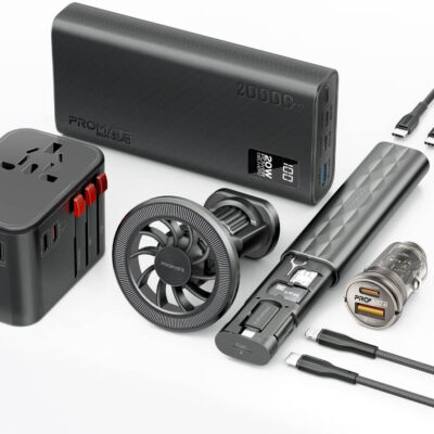 Promate 7 in 1 Portable Essential Electronic Accessories Travel Kit