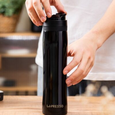 Lepresso French Press Coffee Maker Stainless Steel Portable Black